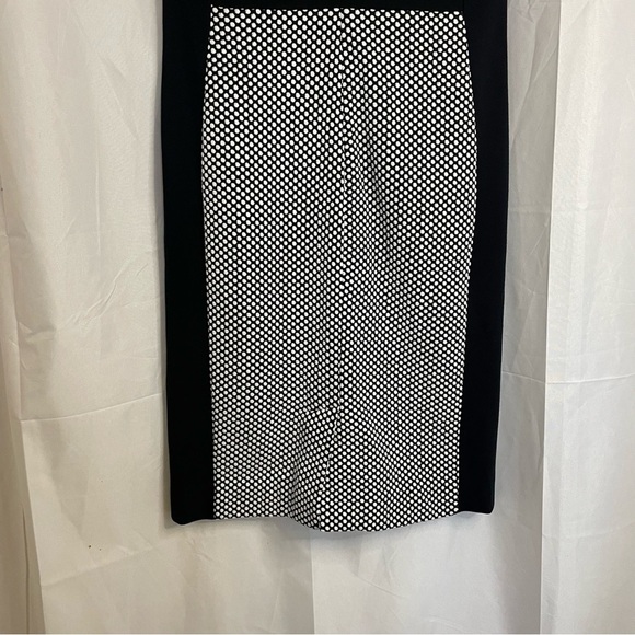 DONCASTER Women’s Black White Green Dot Sleeveless Sheath Pencil Dress Size 2 - Picture 8 of 12